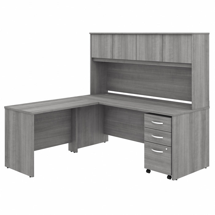 Bush Business Furniture Studio C 72W X 30D L Shaped Desk With Hutch, Mobile File Cabinet and 42W Return - BSHSTC006PGSU