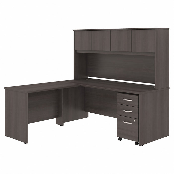 Bush Business Furniture Studio C 72W X 30D L Shaped Desk With Hutch, Mobile File Cabinet and 42W Return - BSHSTC006SGSU