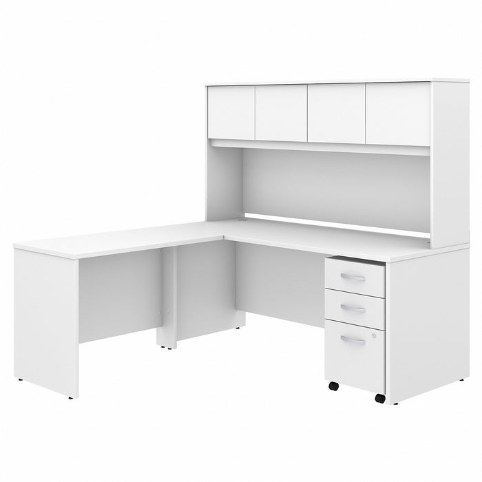 Bush Business Furniture Studio C 72W X 30D L Shaped Desk With Hutch, Mobile File Cabinet and 42W Return - BSHSTC006WHSU