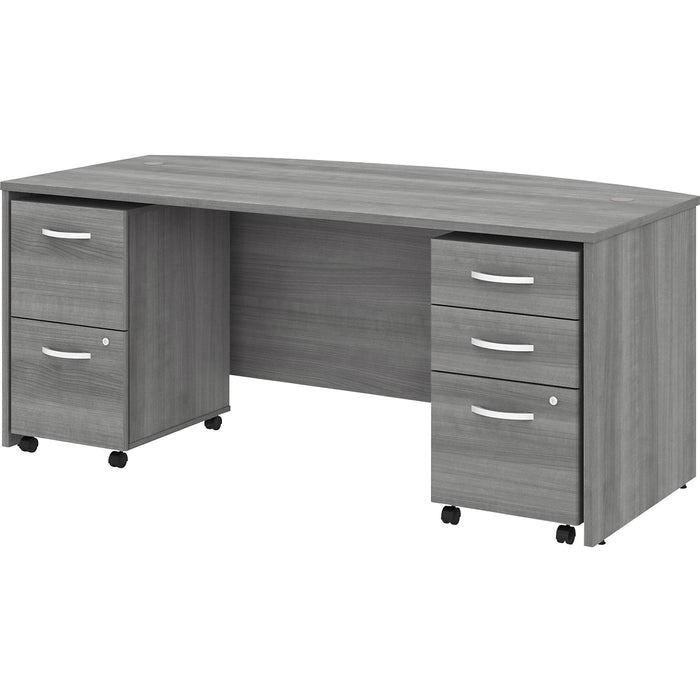 Bush Business Furniture Studio C 72W X 36D Bow Front Desk With Mobile File Cabinets - BSHSTC012PGSU