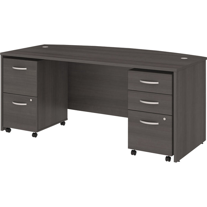 Bush Business Furniture Studio C 72W X 36D Bow Front Desk With Mobile File Cabinets - BSHSTC012SGSU
