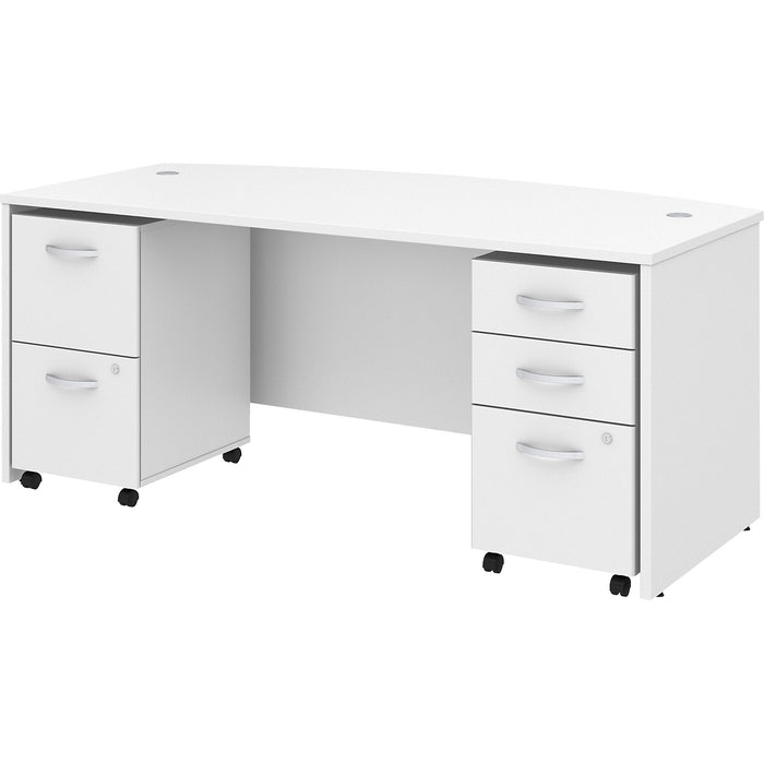 Bush Business Furniture Studio C 72W X 36D Bow Front Desk With Mobile File Cabinets - BSHSTC012WHSU