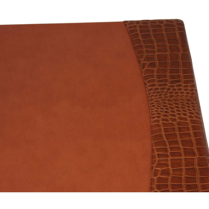 Protacini Cognac Brown Italian Patent Leather 34" x 20" Side-Rail Desk Pad - DACP6101