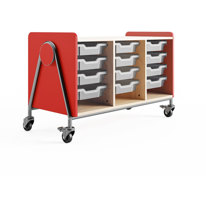 Safco Whiffle Typical Triple Rolling Storage Cart - SAF3929RED