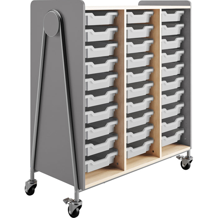 Safco Whiffle Typical Triple Rolling Storage Cart - SAF3930GRY