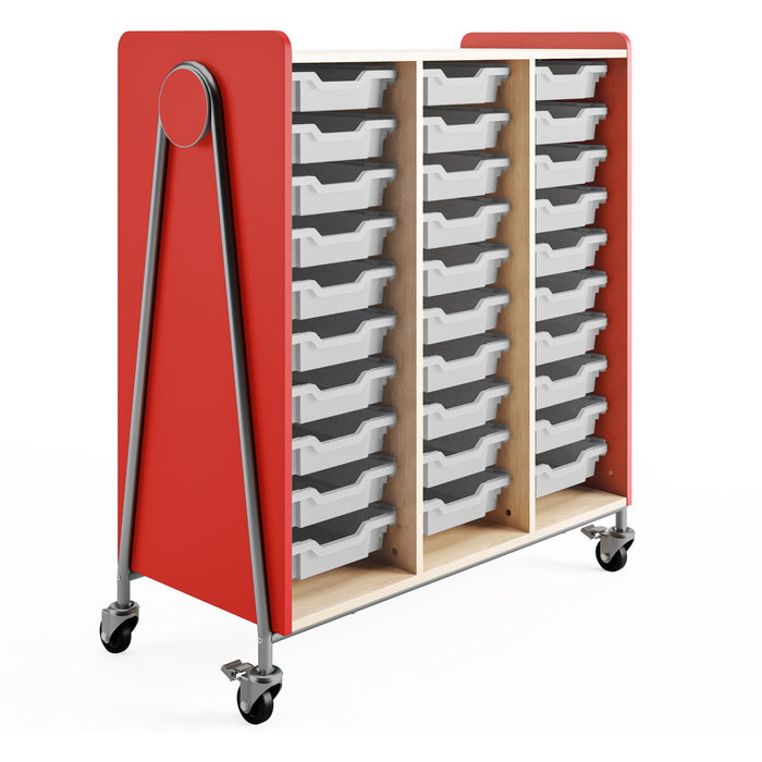 Safco Whiffle Typical Triple Rolling Storage Cart - SAF3930RED