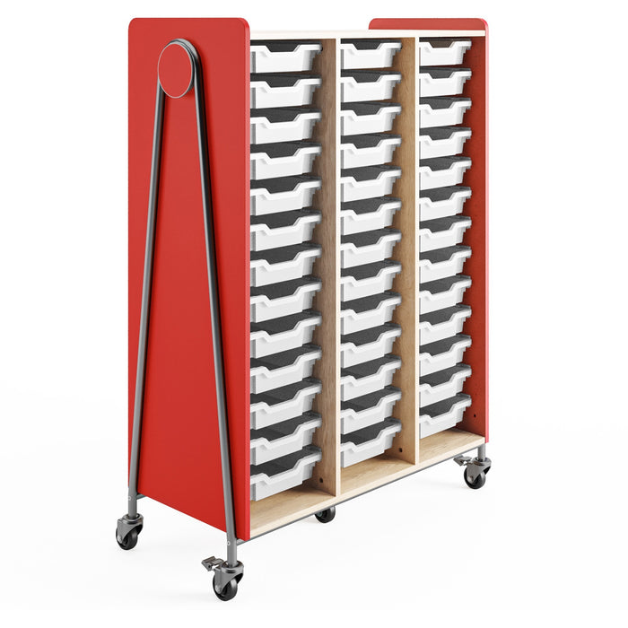 Safco Whiffle Typical Triple Rolling Storage Cart - SAF3932RED