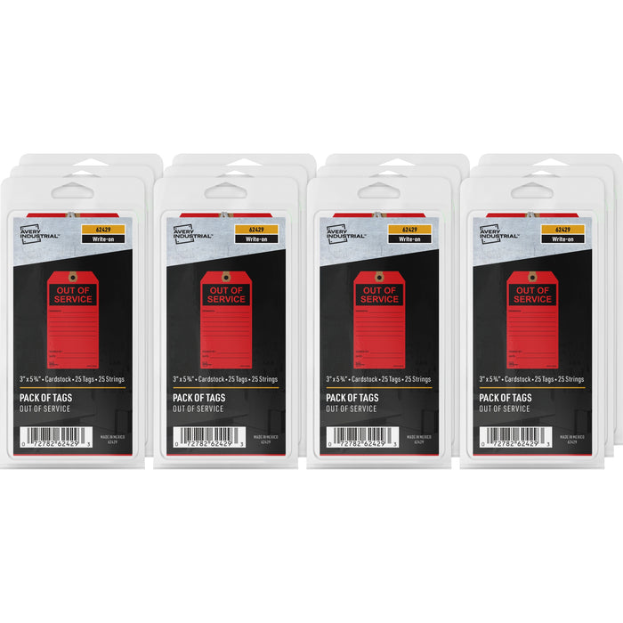 Avery&reg; Preprinted OUT OF SERVICE Red Service Tags - AVE62429