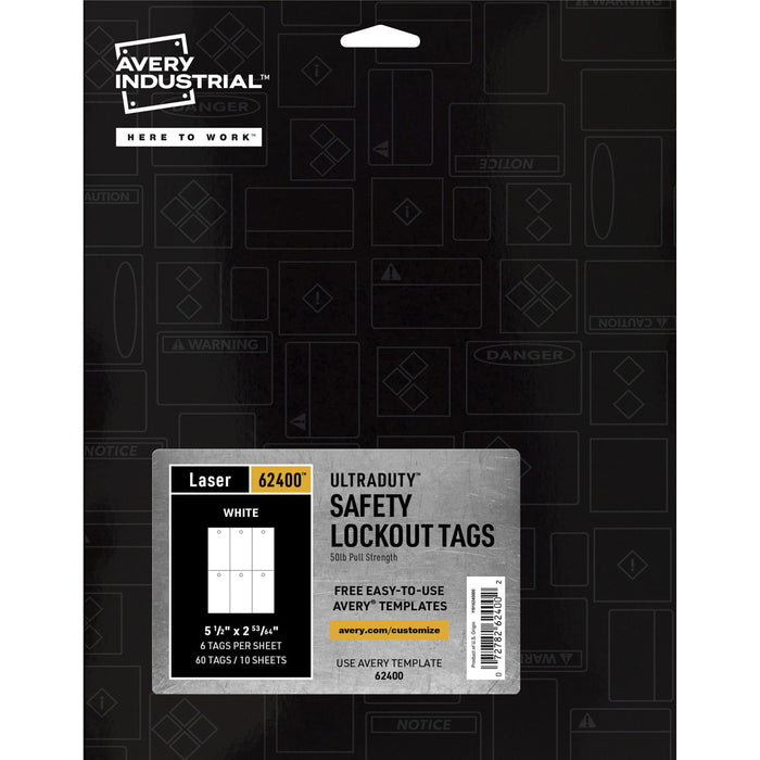 Avery&reg; UltraDuty Lock Out Tag Out Hang Tags - AVE62400