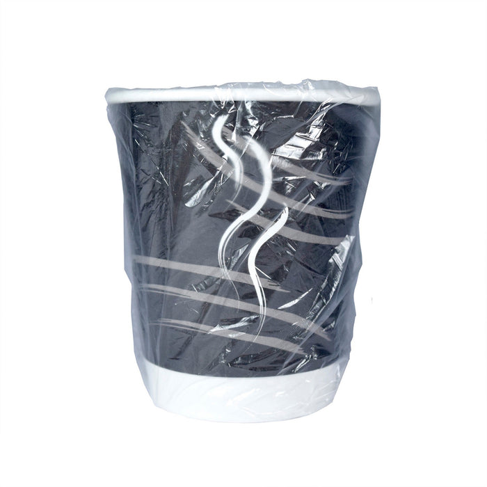RDI Double Wall Wrapped Hot Paper Cups - CFPCPDBW9BLK
