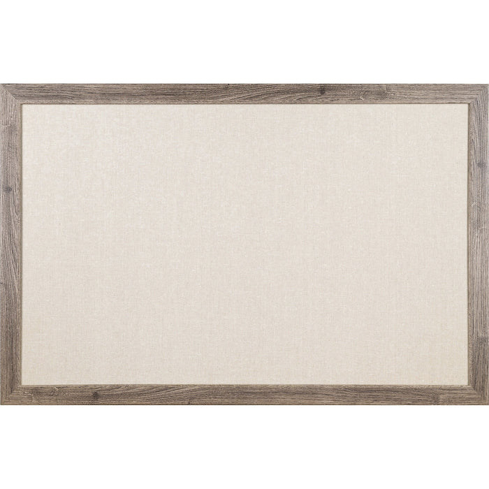 U Brands Linen Bulletin Board, 35" X 23" , Rustic Wood Frame - UBR4891U0001