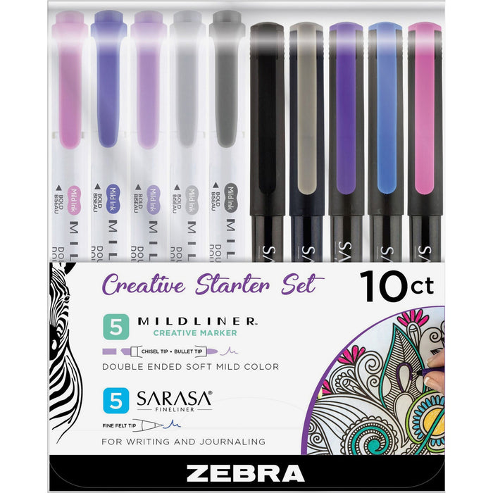 Zebra Pen MIDLINER Marker/SARASA Fineliner Creative Starter Set - ZEB10015