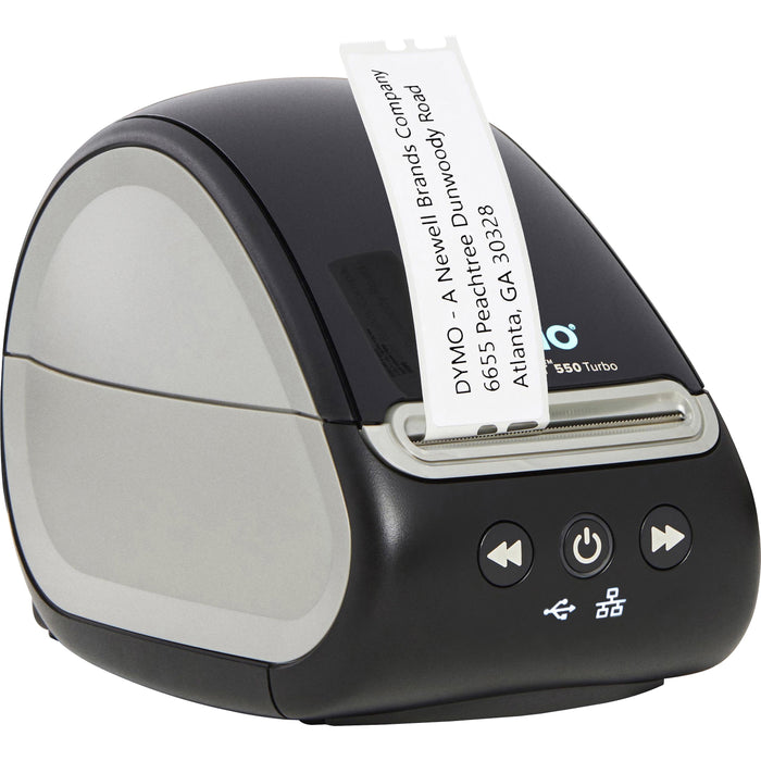 Dymo LabelWriter 550 Direct Thermal Printer - Monochrome - Label Print - Ethernet - USB - USB Host - Black - DYM2112553