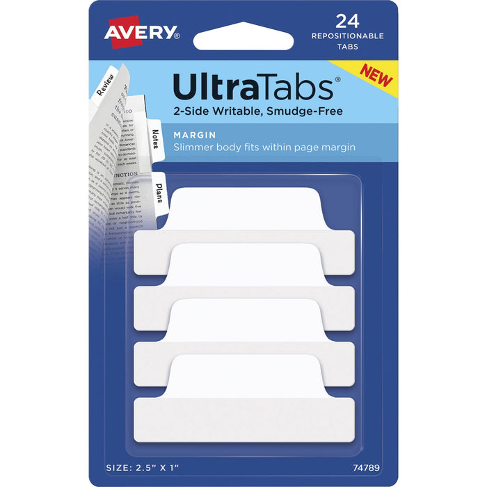 Avery&reg; Ultra Tabs Repositionable Margin Tabs - AVE74789