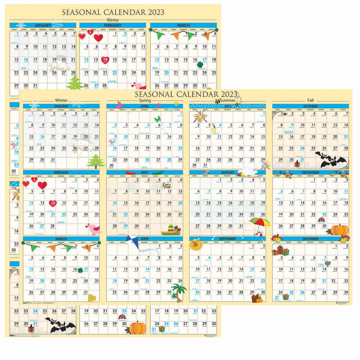 House of Doolittle Seasonal Laminated Reversible Calendar - HOD3983