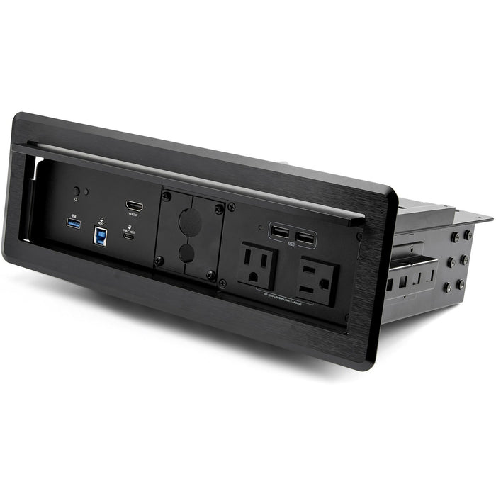 StarTech.com Conference Room Docking Station w/ Power; Table Connectivity A/V Box, Universal Laptop Dock, 60W PD, AC Outlets, USB Charging - STCKITBXDOCKPNA