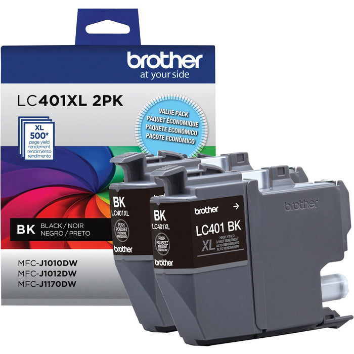 Brother LC401XL2PKS Original High Yield Inkjet Ink Cartridge - Black - 2 Pack - BRTLC401XL2PKS