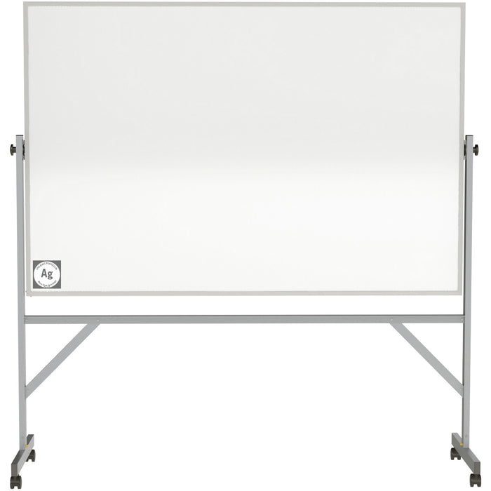 Ghent Hygienic Porcelain Mobile Whiteboard with Aluminum Frame - GHEARM4M448