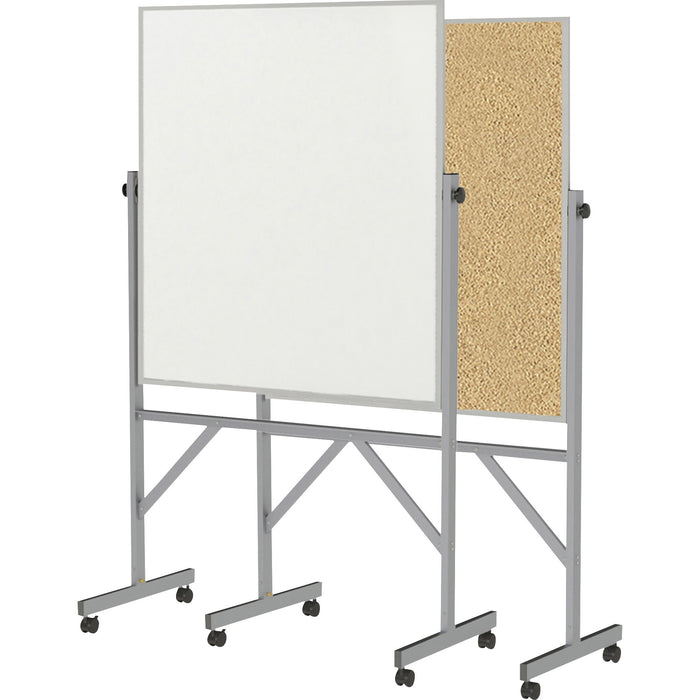 Ghent Reversible Cork Bulletin Board/Non-Magnetic Whiteboard with Aluminum Frame - GHEARMK43
