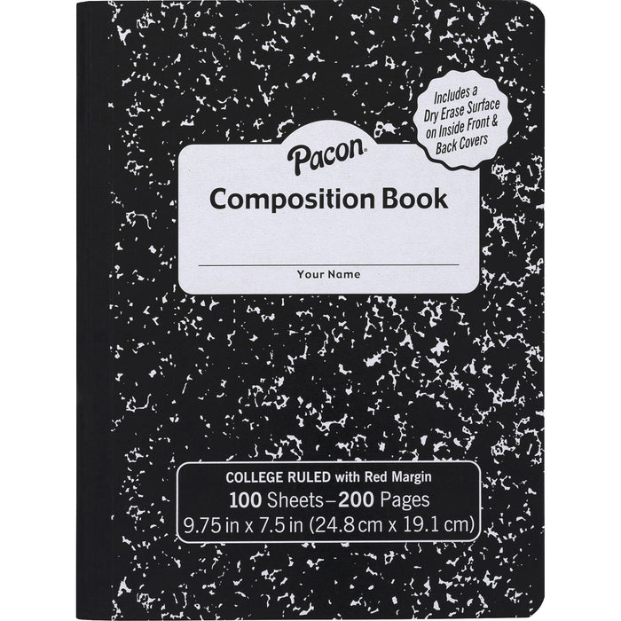 Pacon Marble Hard Cover College Rule Composition Book - PACPMMK37106DE