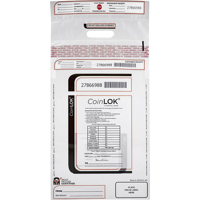 ControlTek CoinLOK Plastic Coin Bags - CNK585407