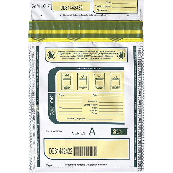 ControlTek SafeLOK Tamper-Evident Deposit Bags - CNK585089