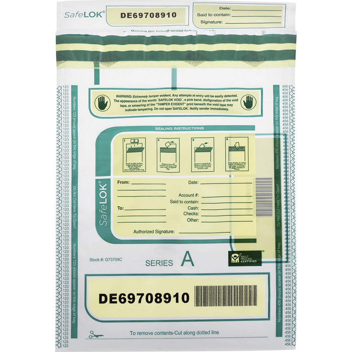 ControlTek SafeLOK Tamper-Evident Deposit Bags - CNK585087