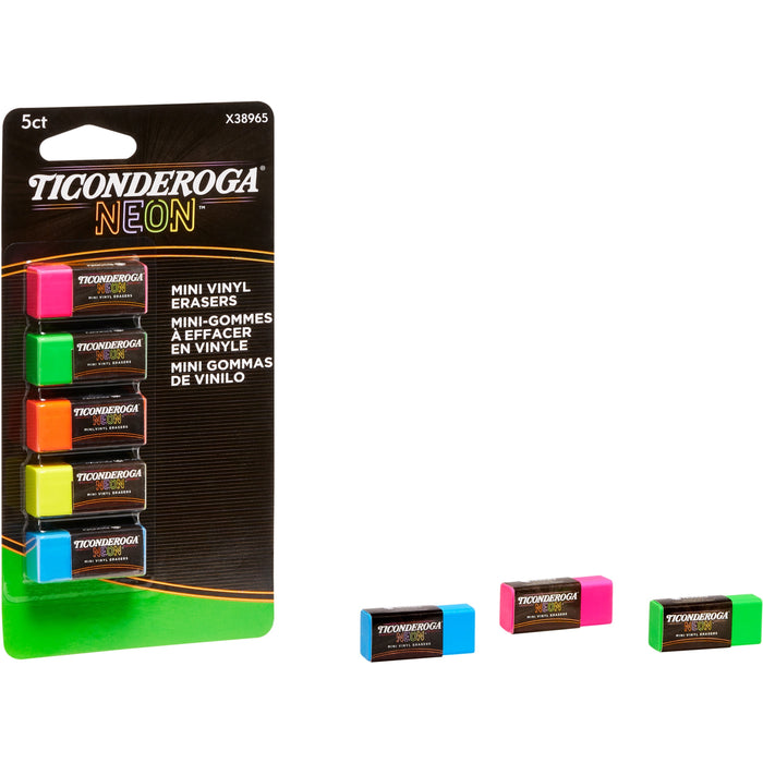 Ticonderoga Neon Mini Erasers - DIXX38965