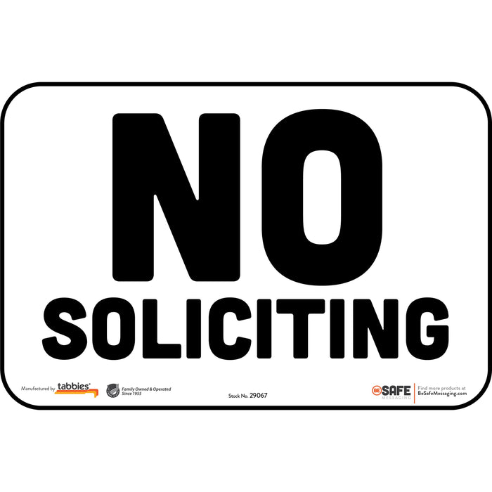 Tabbies NO SOLICITING BeSafe Facilities Wall Decal - TAB29067