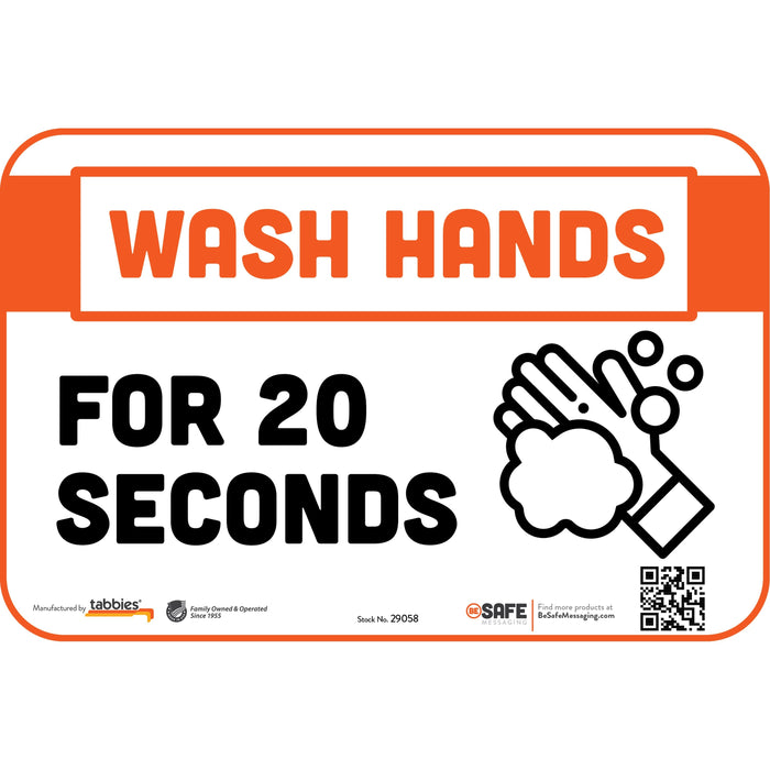 Tabbies WASH HANDS FOR 20 SECONDS Wall Decals - TAB29058