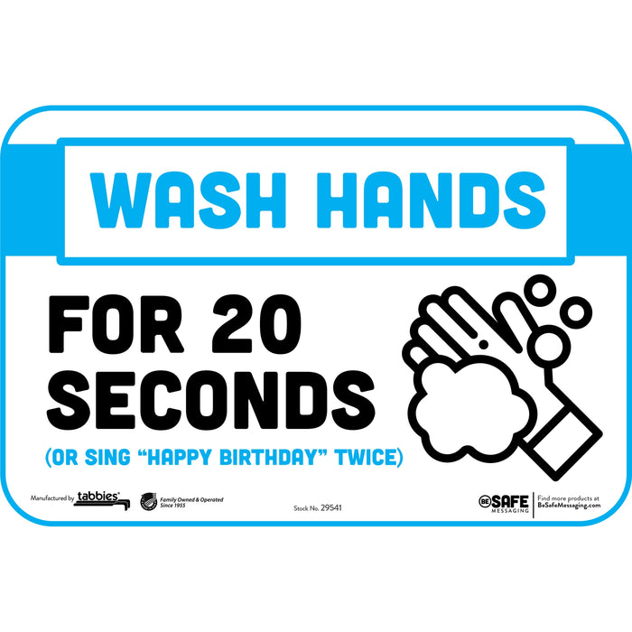 Tabbies WASH HANDS FOR 20 SECONDS Wall Decals - TAB29541