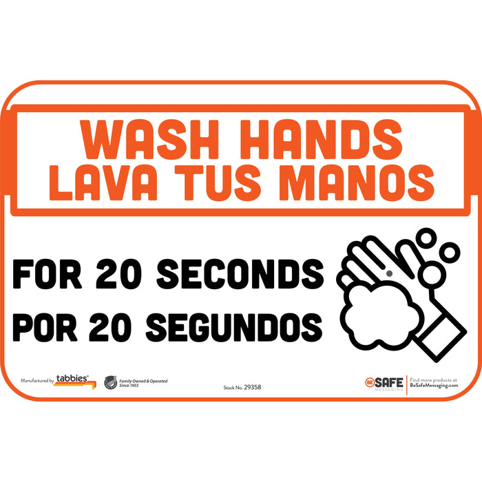 Tabbies WASH HANDS FOR 20 SECONDS Wall Decals - TAB29358