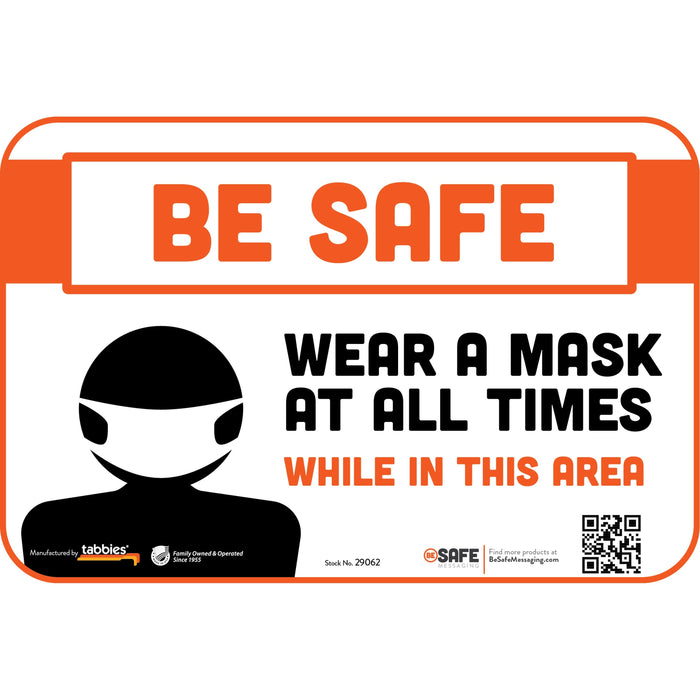 Tabbies BE SAFE WEAR A MASK AREA Wall Decal - TAB29062