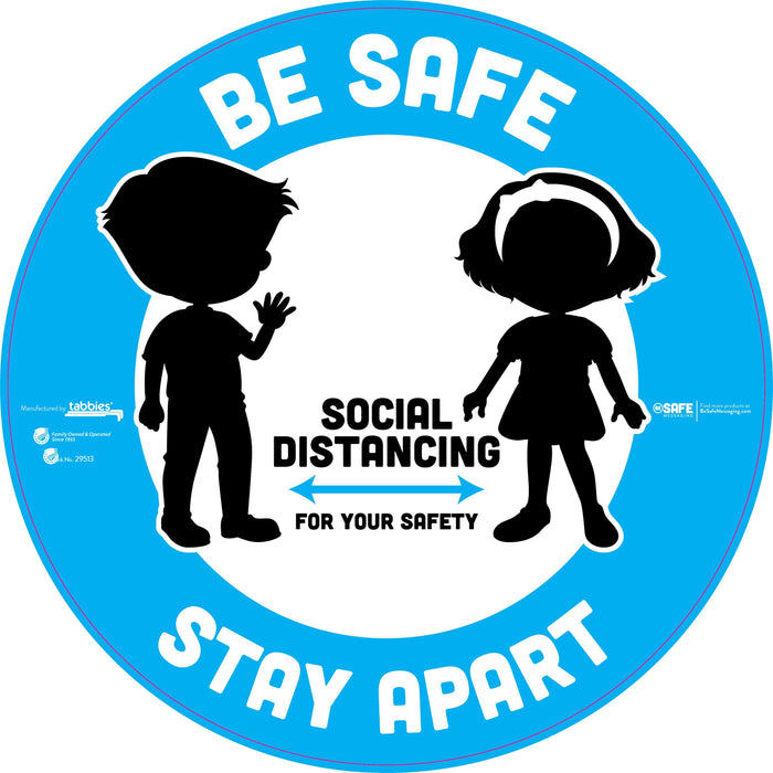 Tabbies BE SAFE STAY APART Education Floor Decal - TAB29513