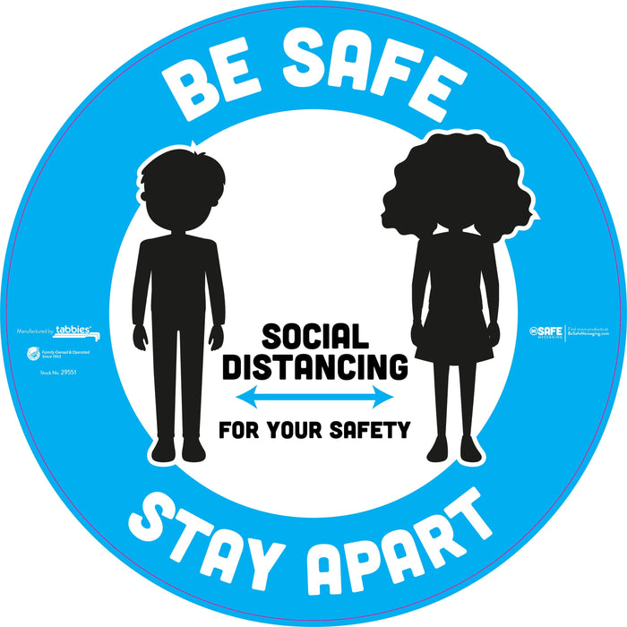 Tabbies BE SAFE STAY APART Education Floor Decal - TAB29551