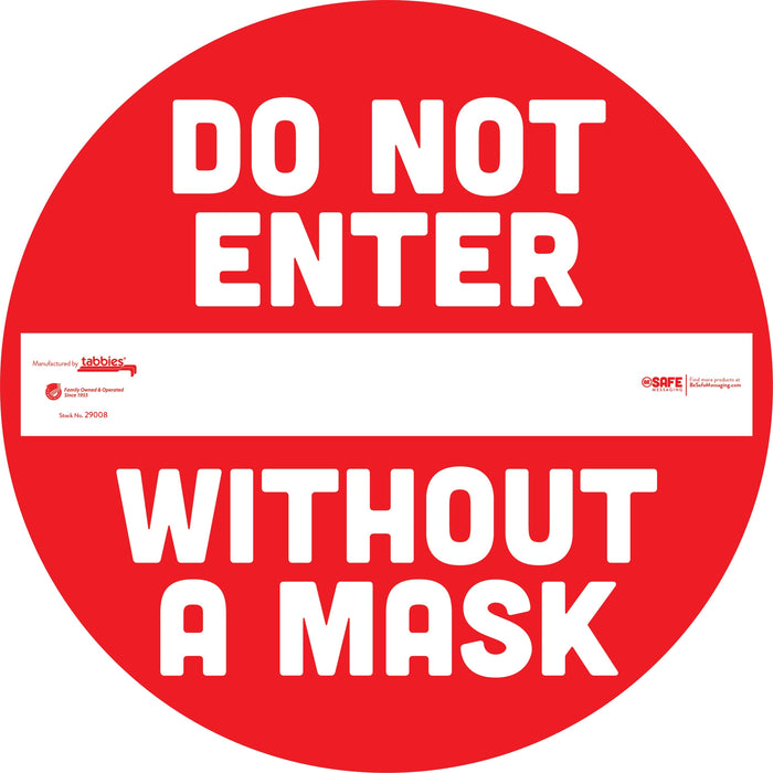Tabbies DO NOT ENTER WITHOUT A MASK Floor Decal - TAB29008