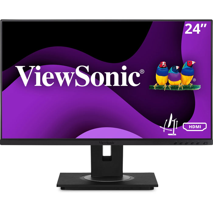 ViewSonic VG2448A 24 Inch IPS 1080p Ergonomic Monitor with Ultra-Thin Bezels, HDMI, DisplayPort, USB, VGA, and 40 Degree Tilt for Home and Office - VEWVG2448A
