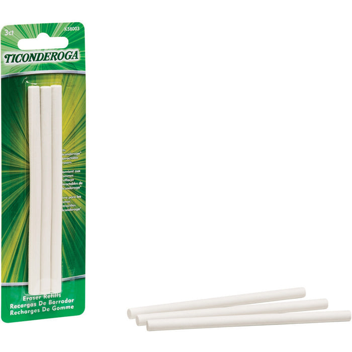 Ticonderoga Retractable Eraser Refills White 3/pkg - DIXX38003