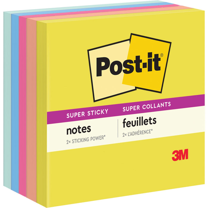 Post-it&reg; Super Sticky Note Pads - Summer Joy Color Collection - MMM6545SSJOY