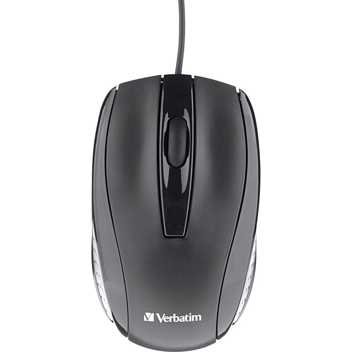 Verbatim Corded Optical Mouse - Black - VER70733