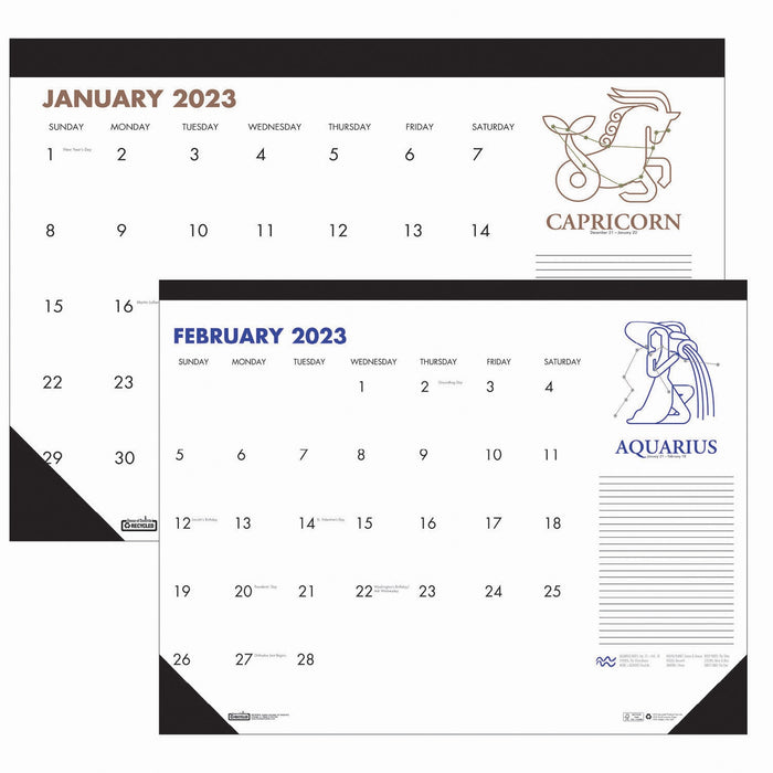 House of Doolittle Zodiac Monthly Desk Pad Calendar - HOD1676