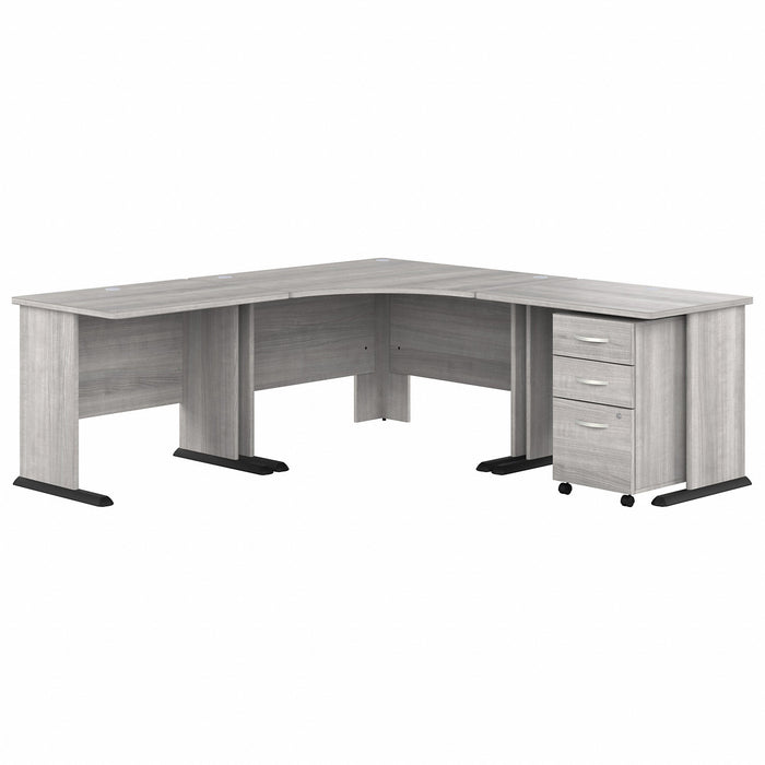 Bush Business Furniture Studio A 83W Large Corner Desk with 3-Drawer Mobile File Cabinet - BSHSTA003PGSU