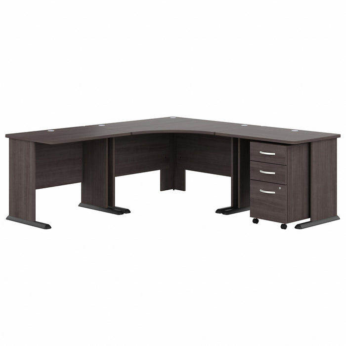 Bush Business Furniture Studio A 83W Large Corner Desk with 3-Drawer Mobile File Cabinet - BSHSTA003SGSU