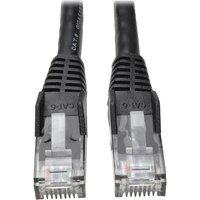 Tripp Lite Cat6 Gigabit Snagless Molded Patch Cable (RJ45 M/M) Black, 7' - TRPN201007BK