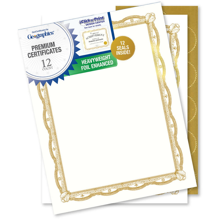 Geographics Premium Certificates with Gold Seals - GEO48766