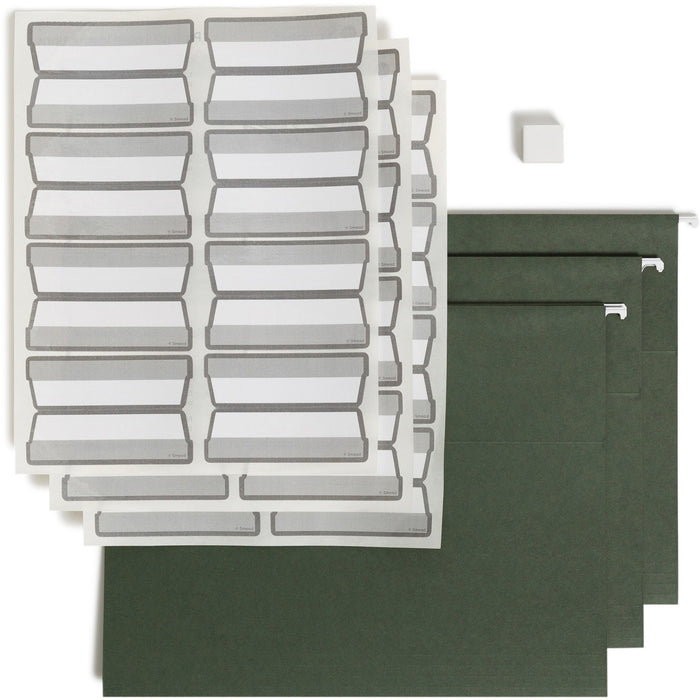 Smead Protab&reg; Filing System with 20 Letter Size Hanging File Folders, 24 ProTab 1/3-Cut Tab labels, and 1 eraser (64195) - SMD64195