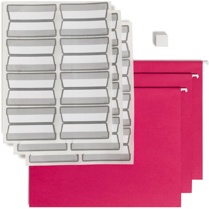 Smead Protab&reg; Filing System with 20 Letter Size Hanging File Folders, 24 ProTab 1/3-Cut Tab labels, and 1 eraser (64197) - SMD64197