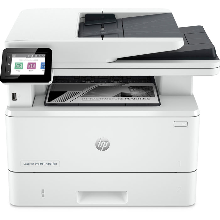 HP LaserJet Pro 4101fdn Laser Multifunction Printer - Monochrome - White - HEW2Z618F