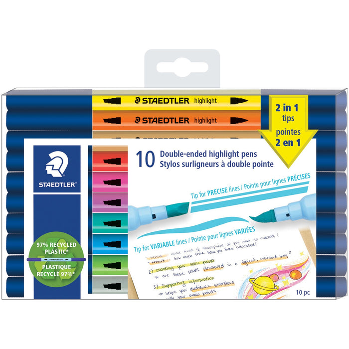 Staedtler Double-ended Highlighter Pens - STD3620TB10A6