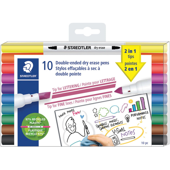Staedtler Double-ended Dry Erase Pens - STD3010TB10A6
